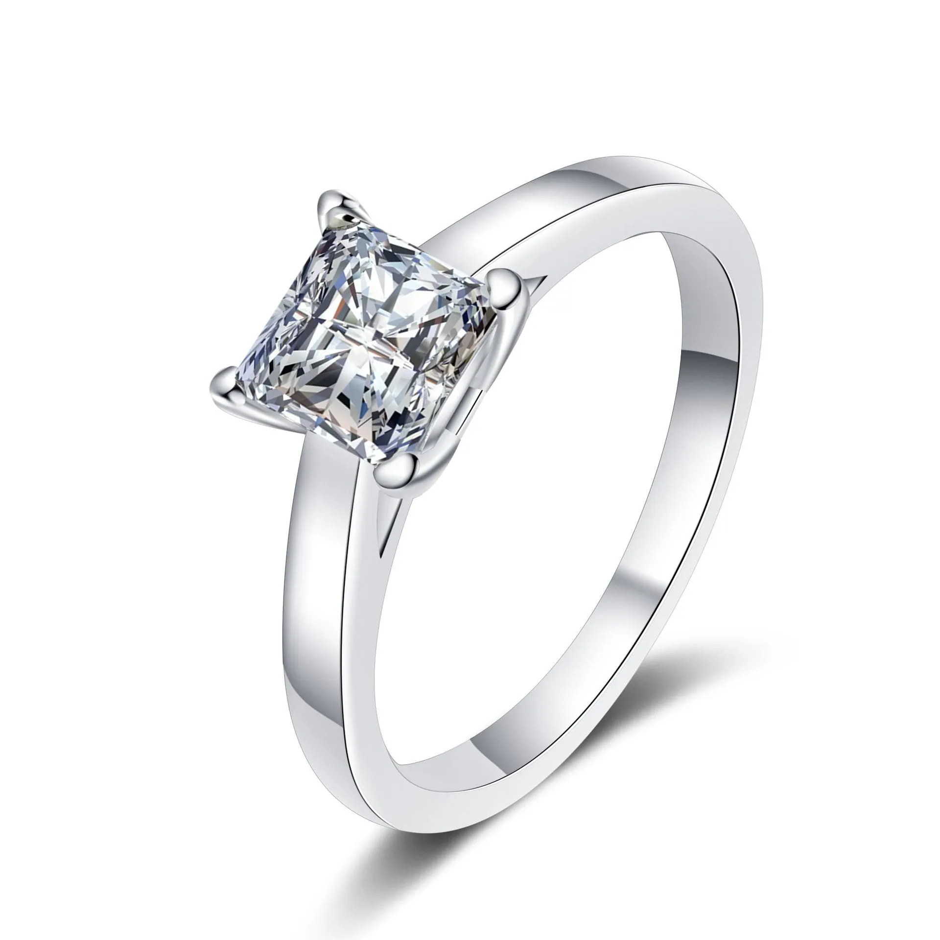 Moissanite Wedding Princess Cut Statement Ring-RM017