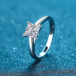 Moissanite Wedding Princess Cut Statement Ring-RM017