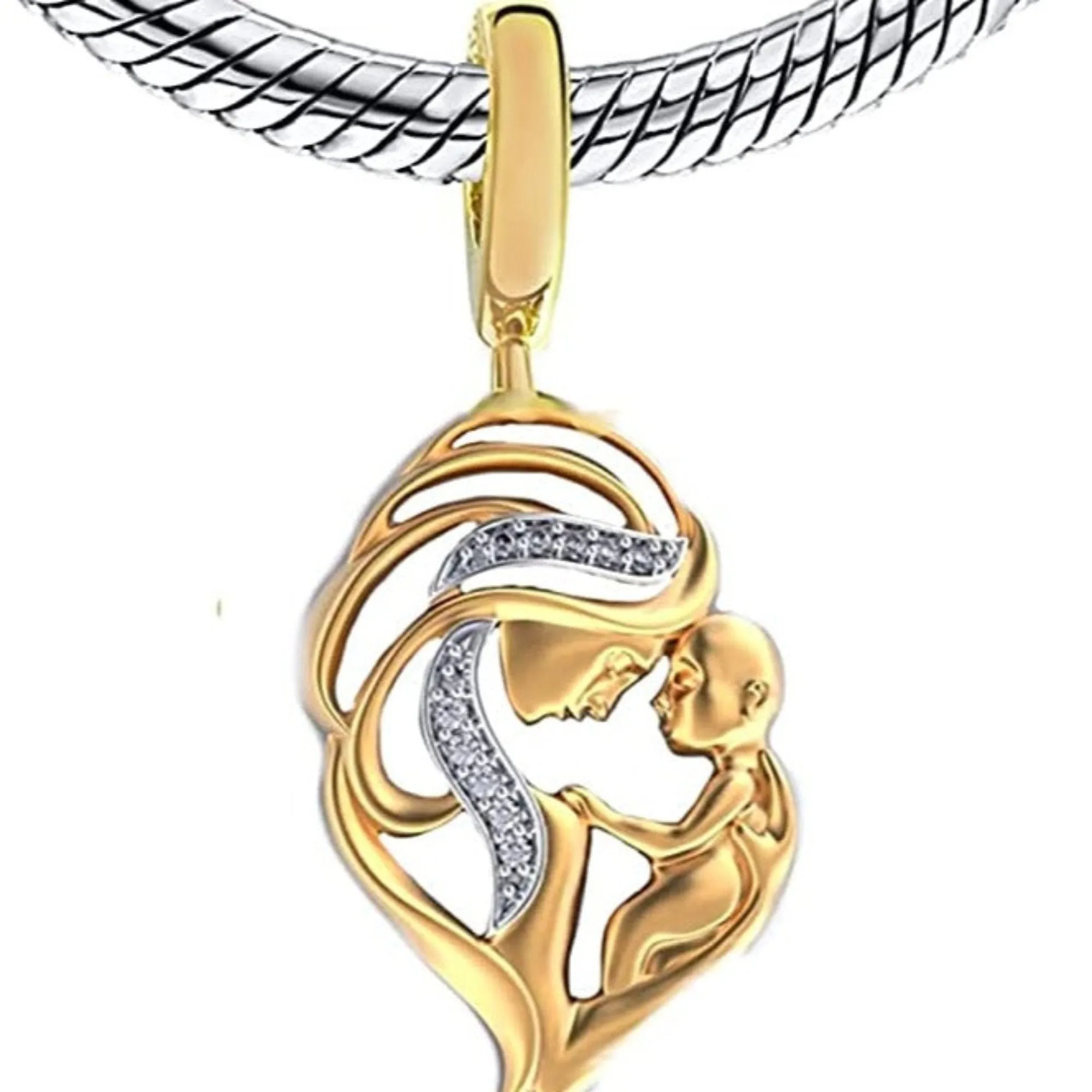 Mom and Baby Dangle Pendant