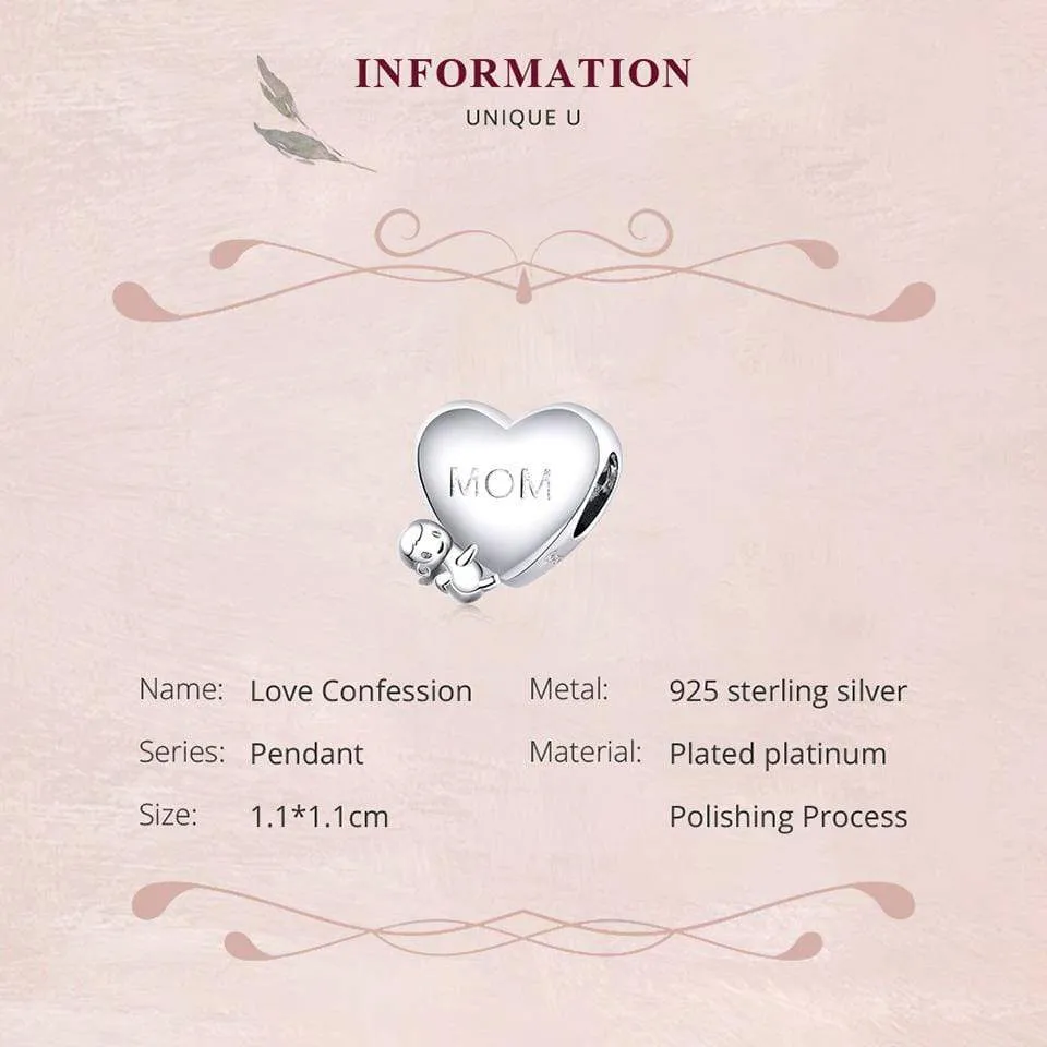 Mom Heart with Baby Charm