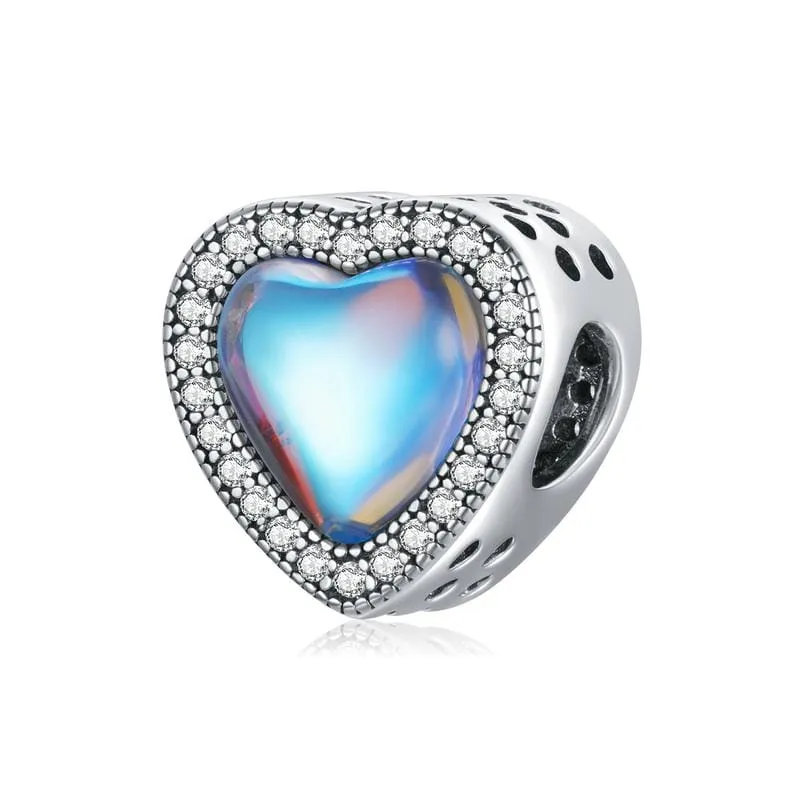 Moonstone Heart Charm