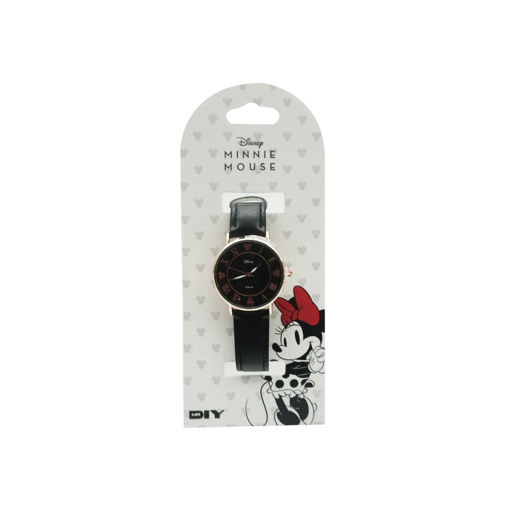 (MR.DIY) Disney Minnie Mouse Black Strap Leather