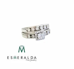 Multi Gemstone Princess Set Bridal Rings
