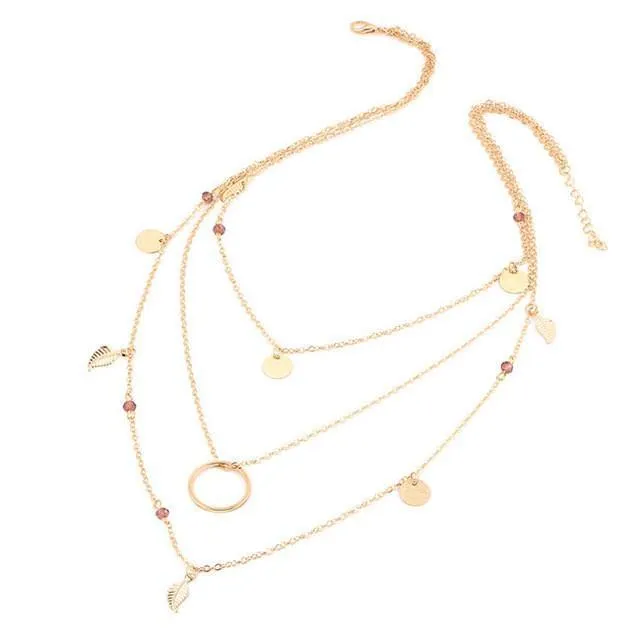 Multi-Layer Leaf Chain Necklaces