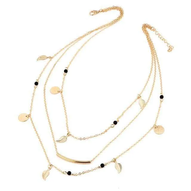 Multi-Layer Leaf Chain Necklaces