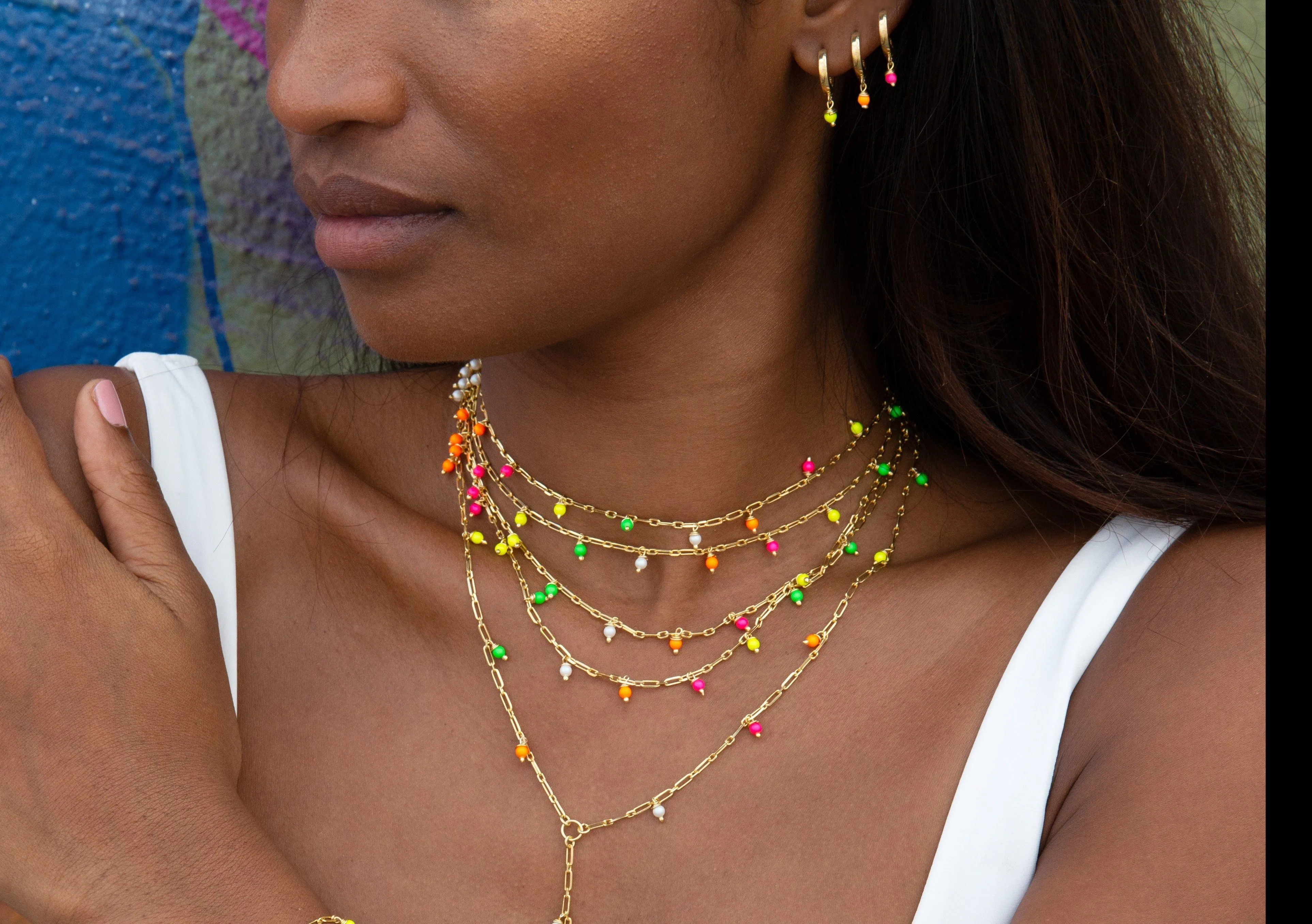 Multi Neon Link Choker
