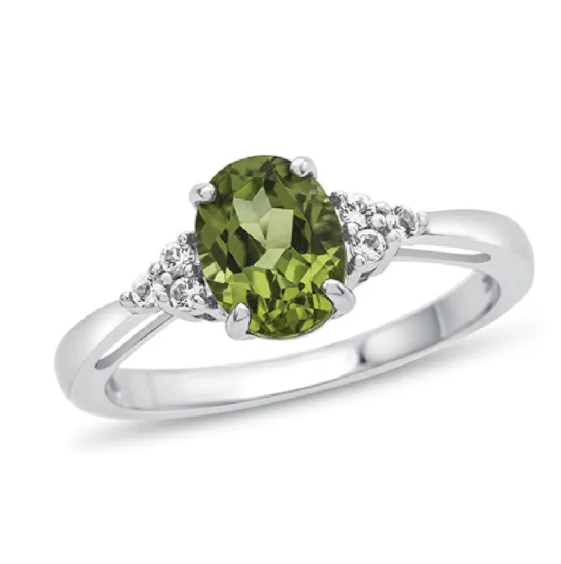 Multi Stone Solitaire Accents Sterling Silver Women Wedding Ring
