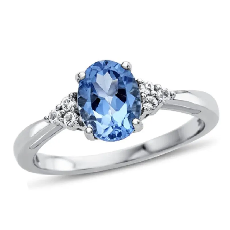 Multi Stone Solitaire Accents Sterling Silver Women Wedding Ring