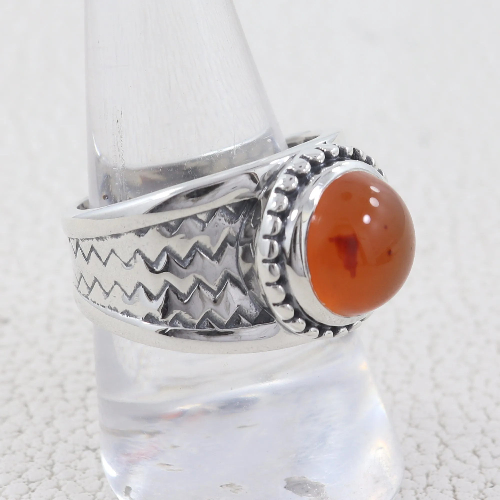 Natural Carnelian Silver Rings