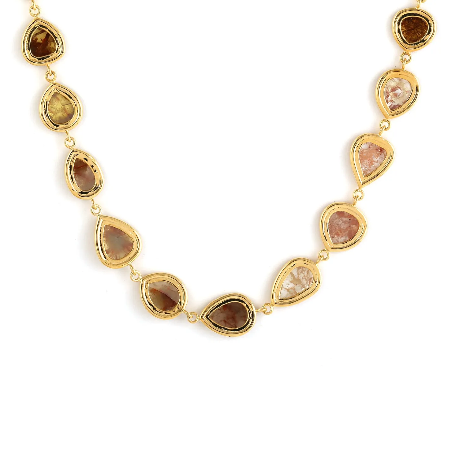 Natural Ice Diamond Pave Diamond In 18k Yellow Gold Wedding Choker Necklace For Her