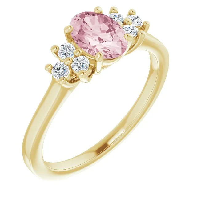 Natural Morganite & 1/5 CTW Natural Diamond Ring