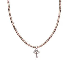 Necklace Leather Braided - Bronze, M (24-26inch/61-66cm)