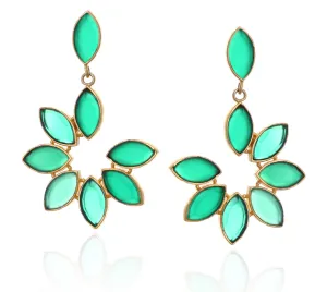 Neome Green Chalcedony Earrings