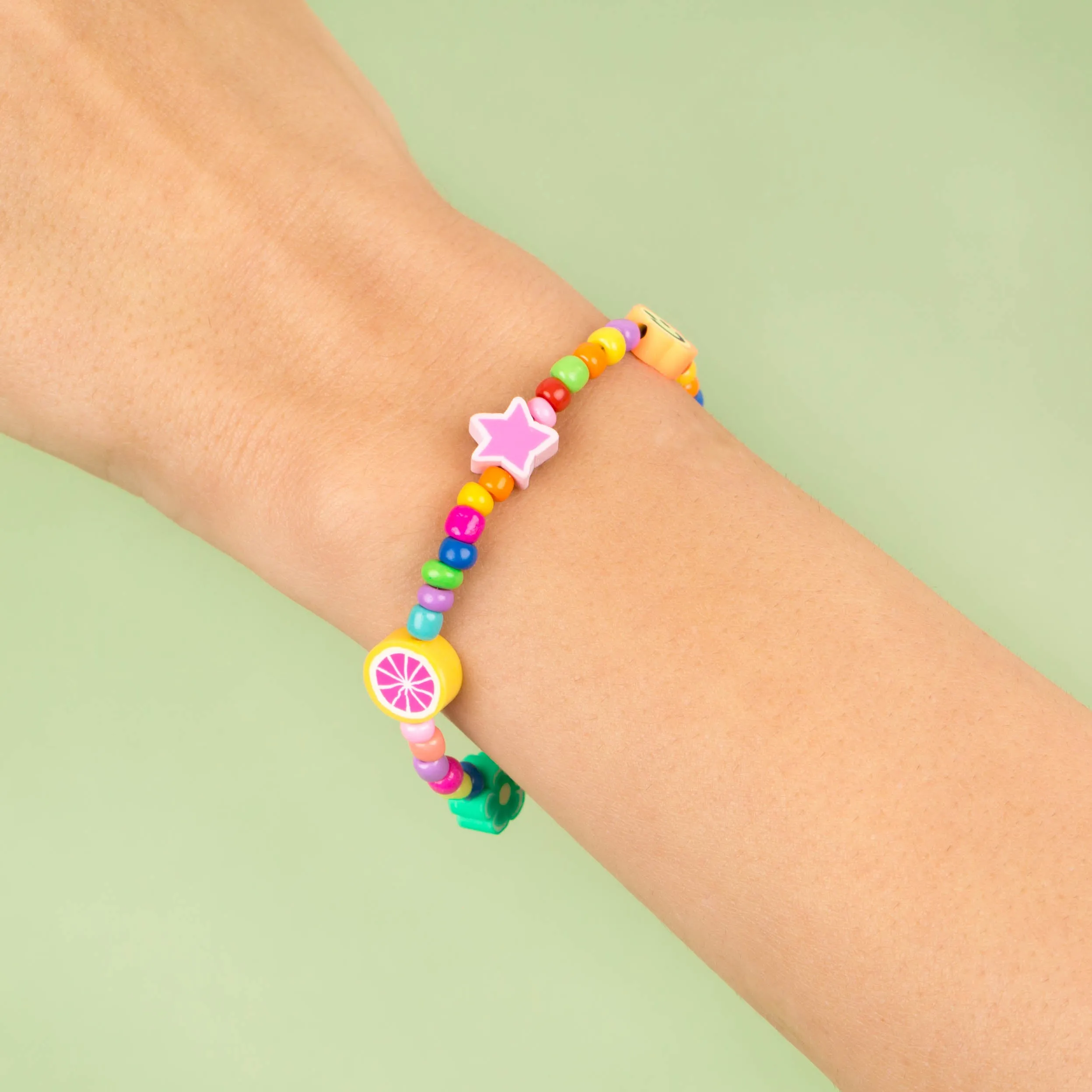 Neon Multi Charm Beaded Bracelet