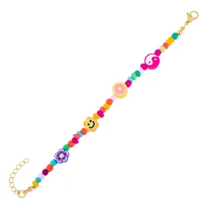 Neon Multi Charm Beaded Bracelet