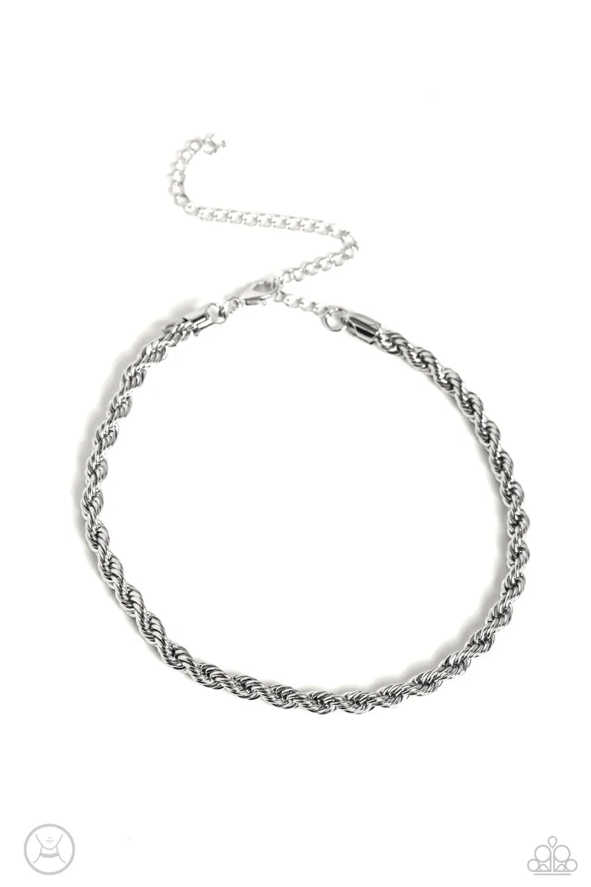 Never Lose ROPE - Silver - Twisted Chain Paparazzi Choker Necklace