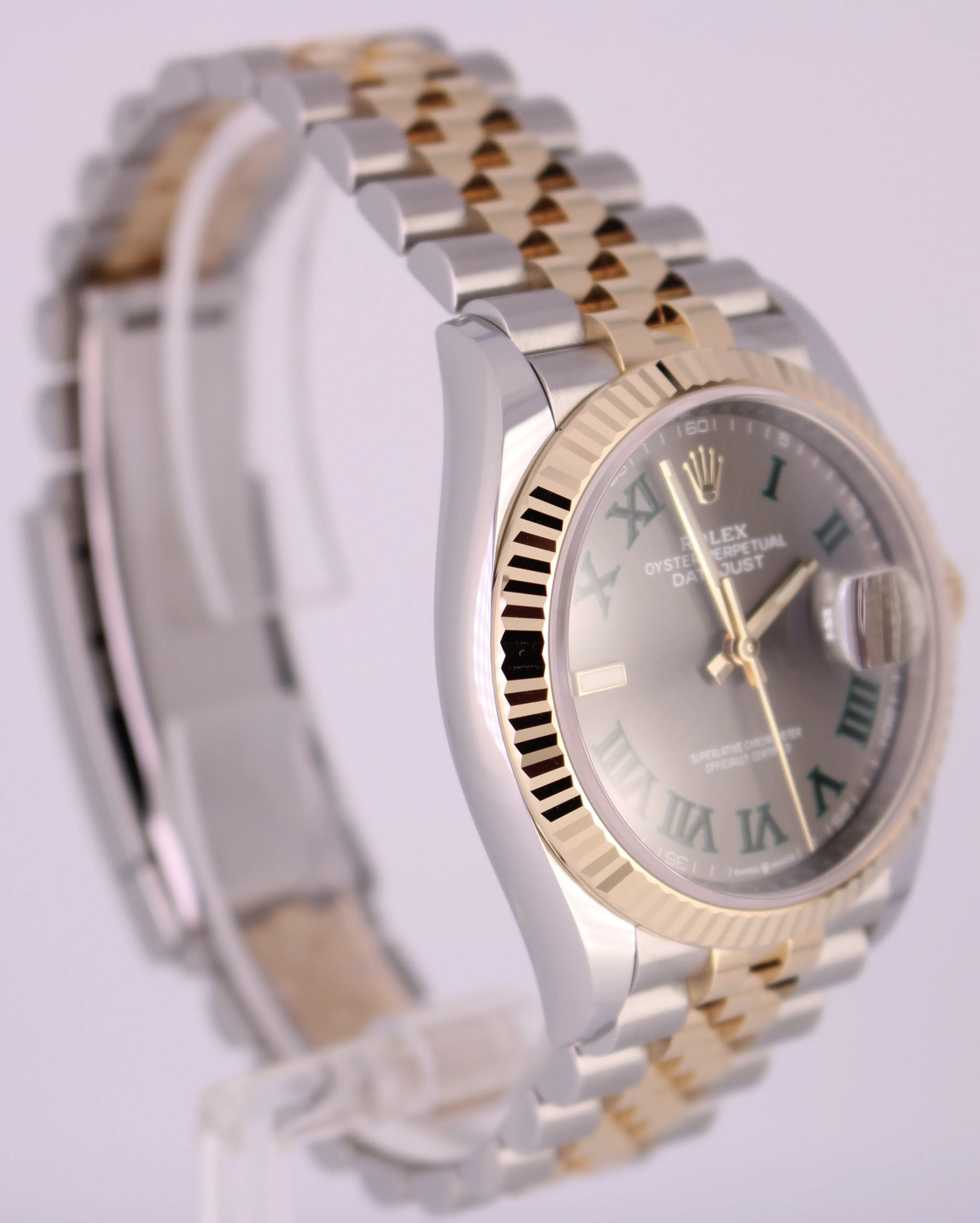 NEW 2021 Rolex DateJust Two-Tone Stainless Wimbledon Roman 36mm Jubilee 126233
