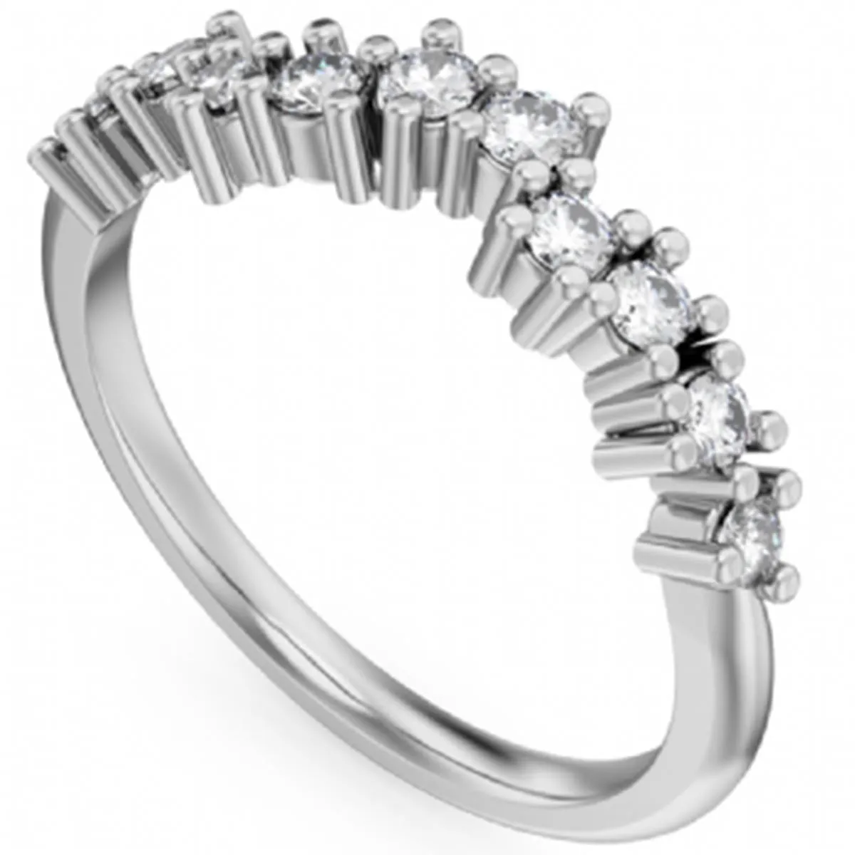 Noam Carver Asymmetrical Curved Round Cut Diamond Wedding Band