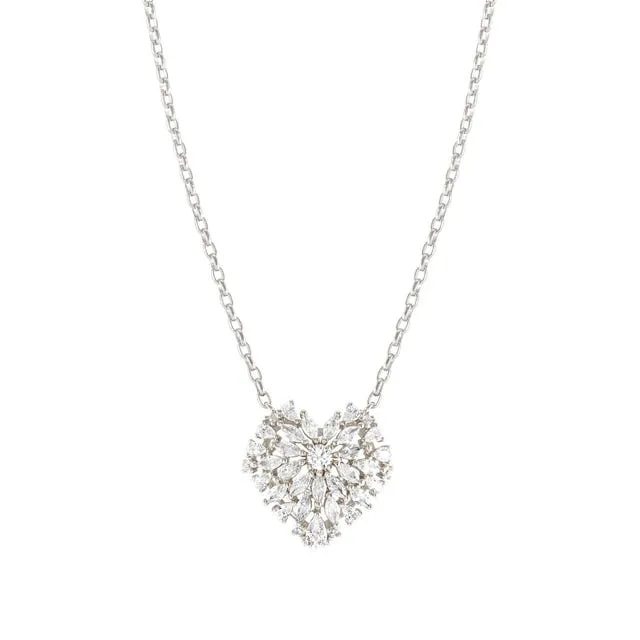 Nomination RayOfLight Necklace, Heart, White Cubic Zirconia, Silver