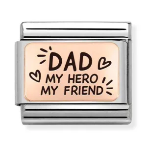 Nomination Rose Gold Dad My Hero Charm
