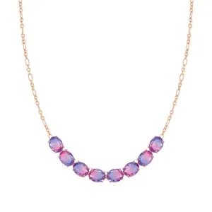 Nomination Symbiosi Rose Gold Necklace, Pink & Purple Stones