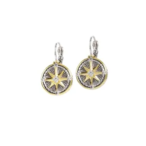 Ocean Images Seaside - Cubic Zirconia Compass Earrings