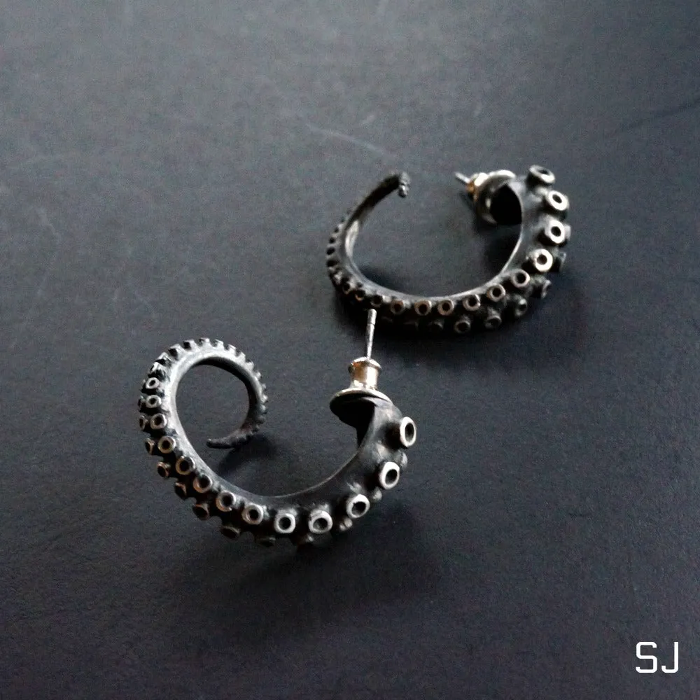 Octopus Hoop Earrings Large