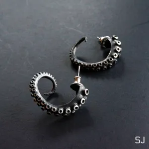 Octopus Hoop Earrings Large