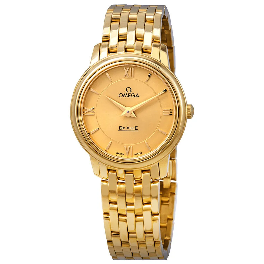 Omega De Ville Prestige Quartz Champagne Dial Ladies Watch 424.50.27.60.08.001