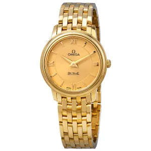 Omega De Ville Prestige Quartz Champagne Dial Ladies Watch 424.50.27.60.08.001