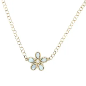 Opal & Diamond Orchid Adjustable Necklace