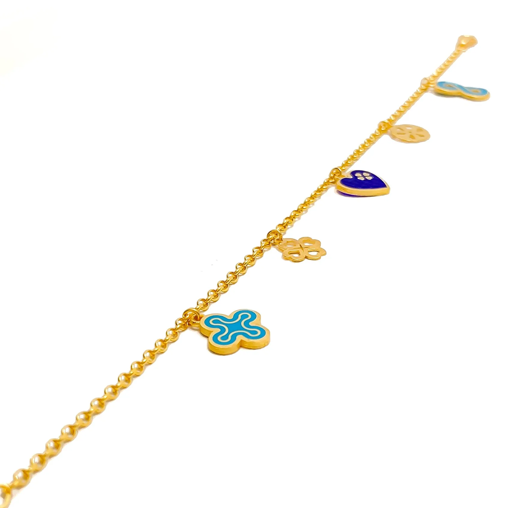 Ornamental Heart 21k Charm Bracelet