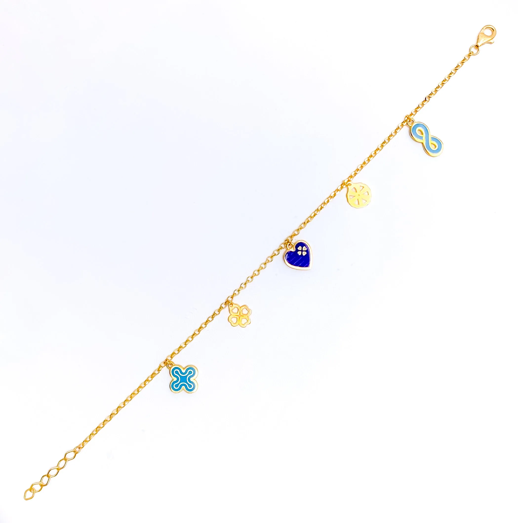 Ornamental Heart 21k Charm Bracelet