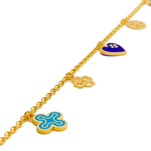 Ornamental Heart 21k Charm Bracelet