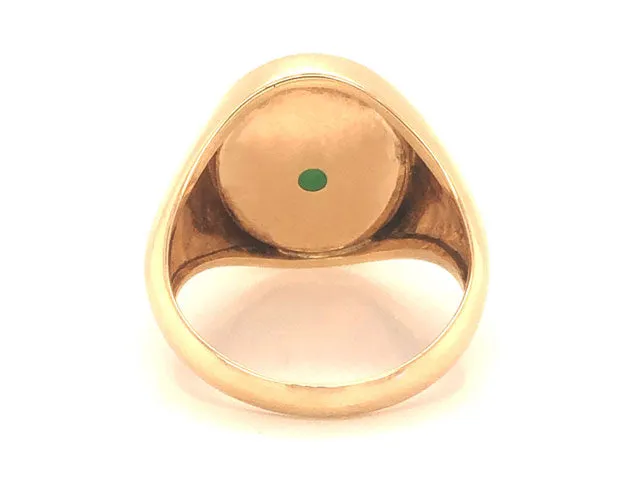 Oval Green Jade Ring - 14k Yellow Gold