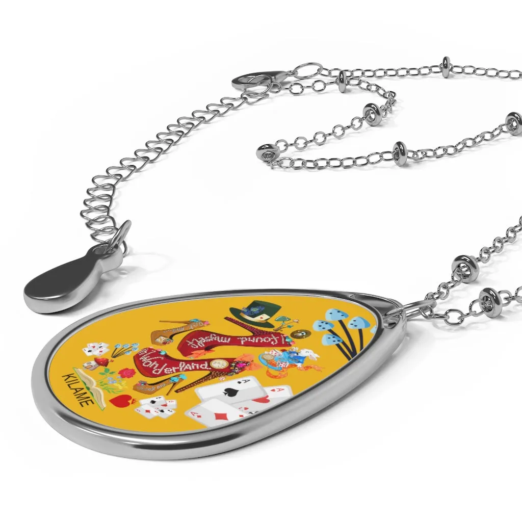 Oval Necklace 'Down the rabbit hole'