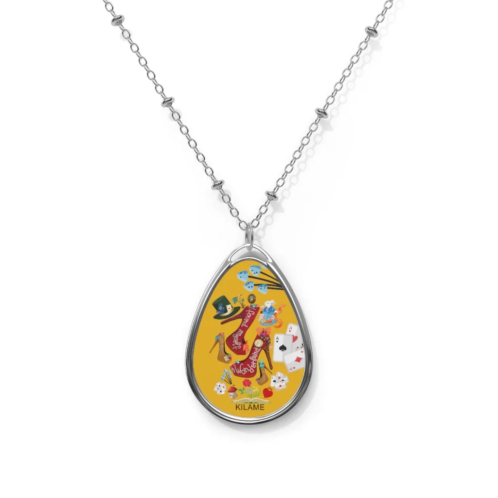 Oval Necklace 'Down the rabbit hole'
