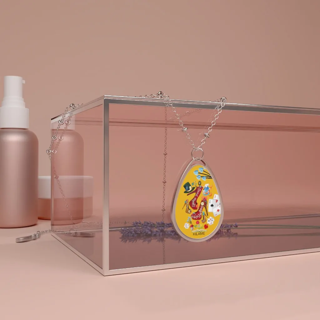Oval Necklace 'Down the rabbit hole'