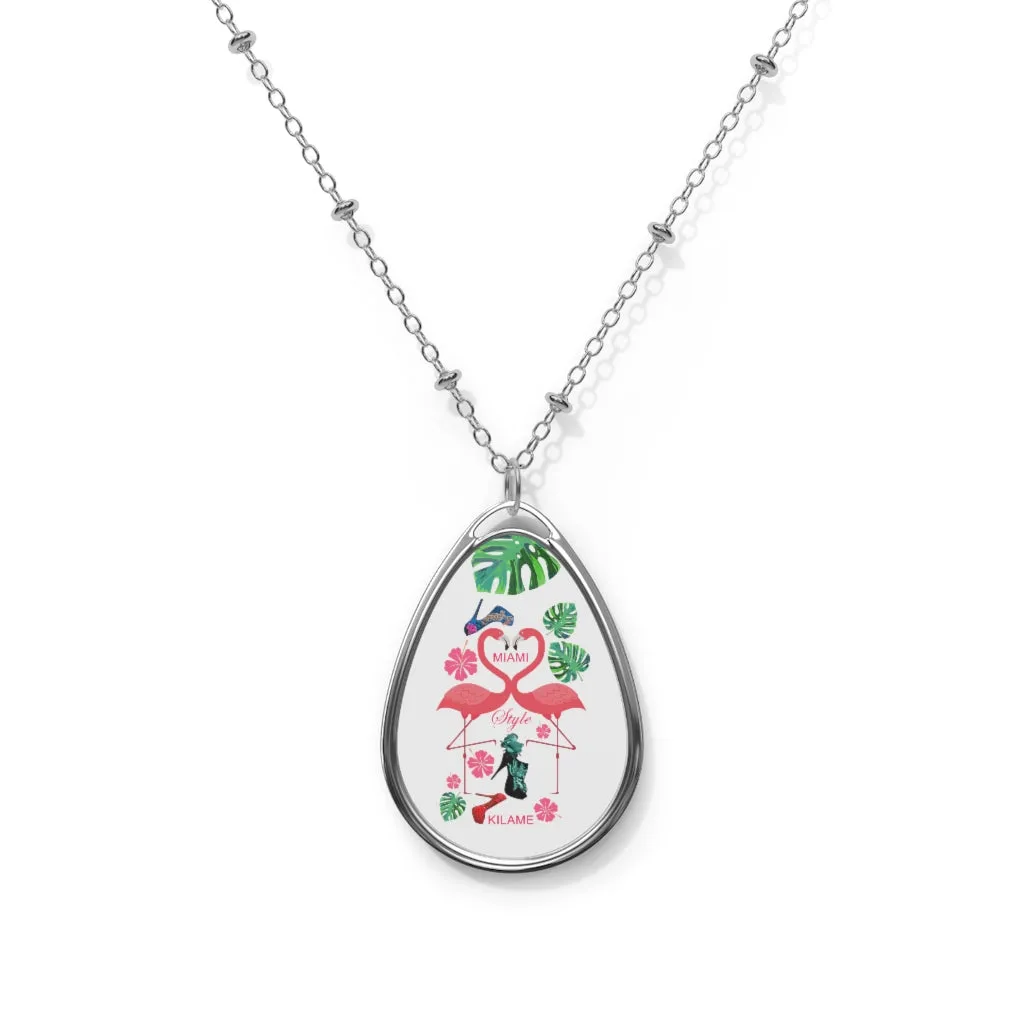 Oval Necklace 'Flamingo'