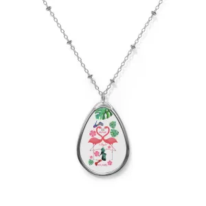 Oval Necklace 'Flamingo'