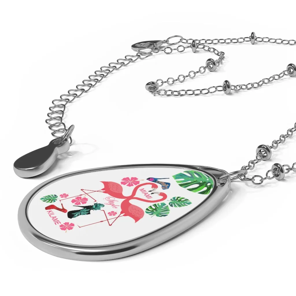 Oval Necklace 'Flamingo'