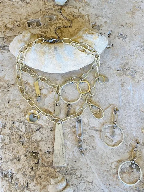 Palladium Dangle Earrings