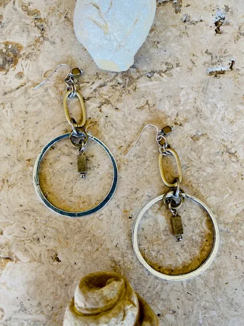 Palladium Dangle Earrings