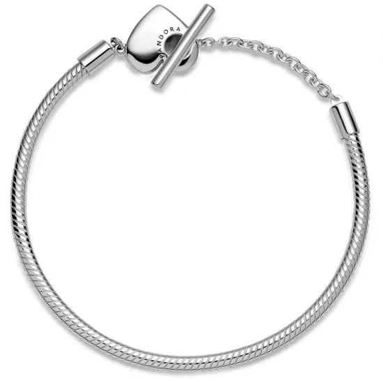 Pandora Heart T Bar Charm Bracelet