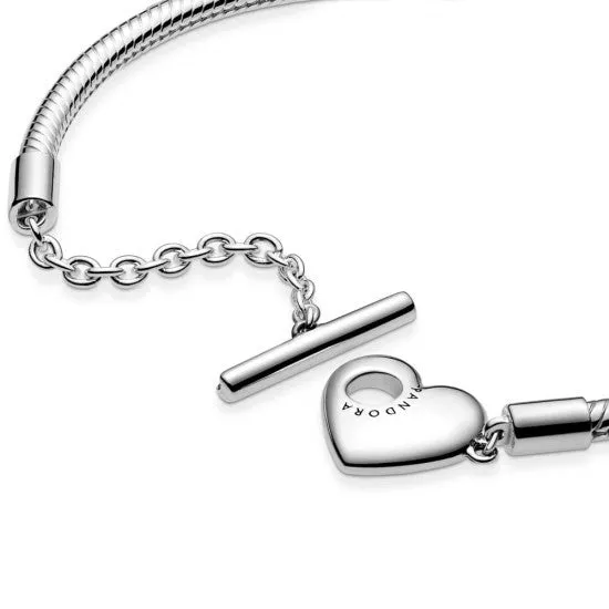 Pandora Heart T Bar Charm Bracelet