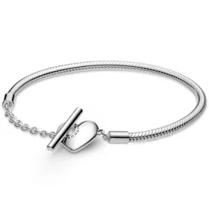 Pandora Heart T Bar Charm Bracelet