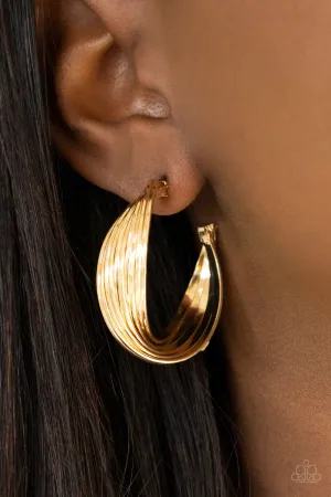 Paparazzi Curves In All The Right Places - Gold Earrings