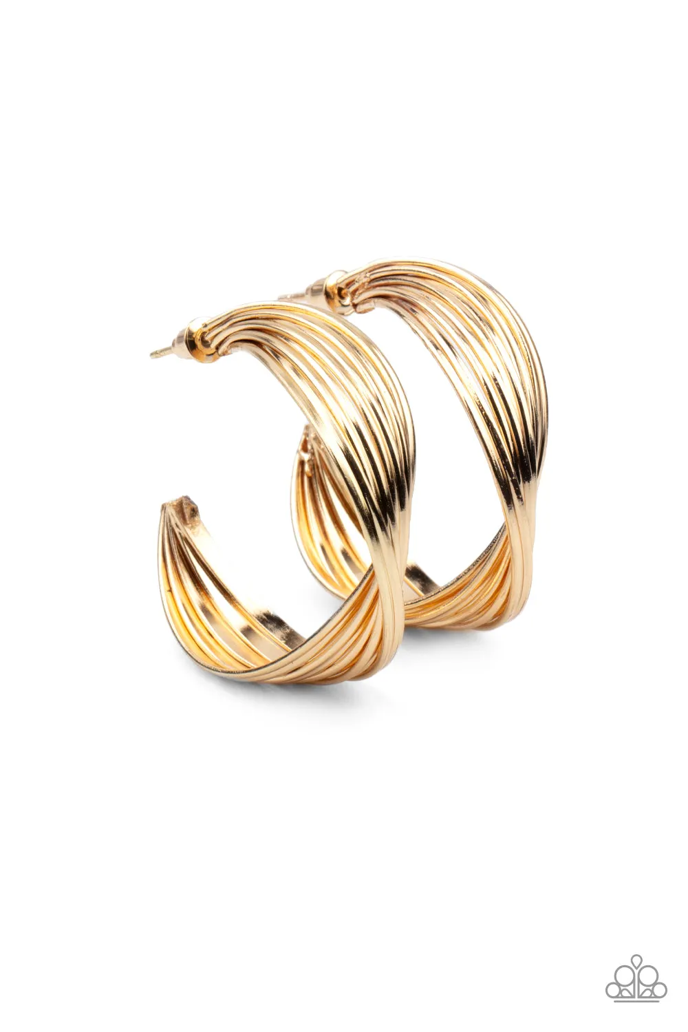 Paparazzi Curves In All The Right Places - Gold Earrings