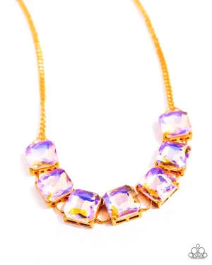 PAPARAZZI I SQUARE to Secrecy - Orange NECKLACE