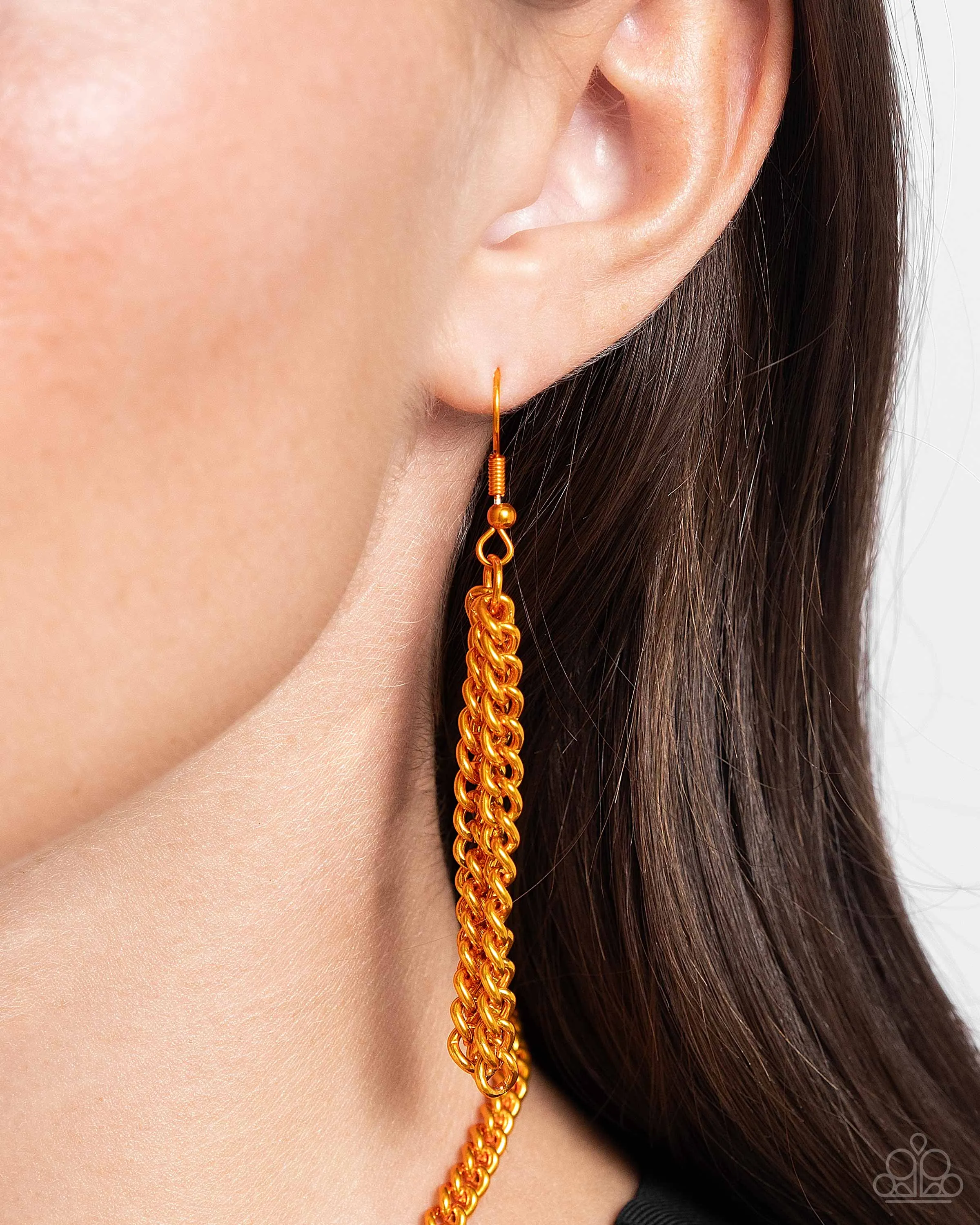 PAPARAZZI I SQUARE to Secrecy - Orange NECKLACE